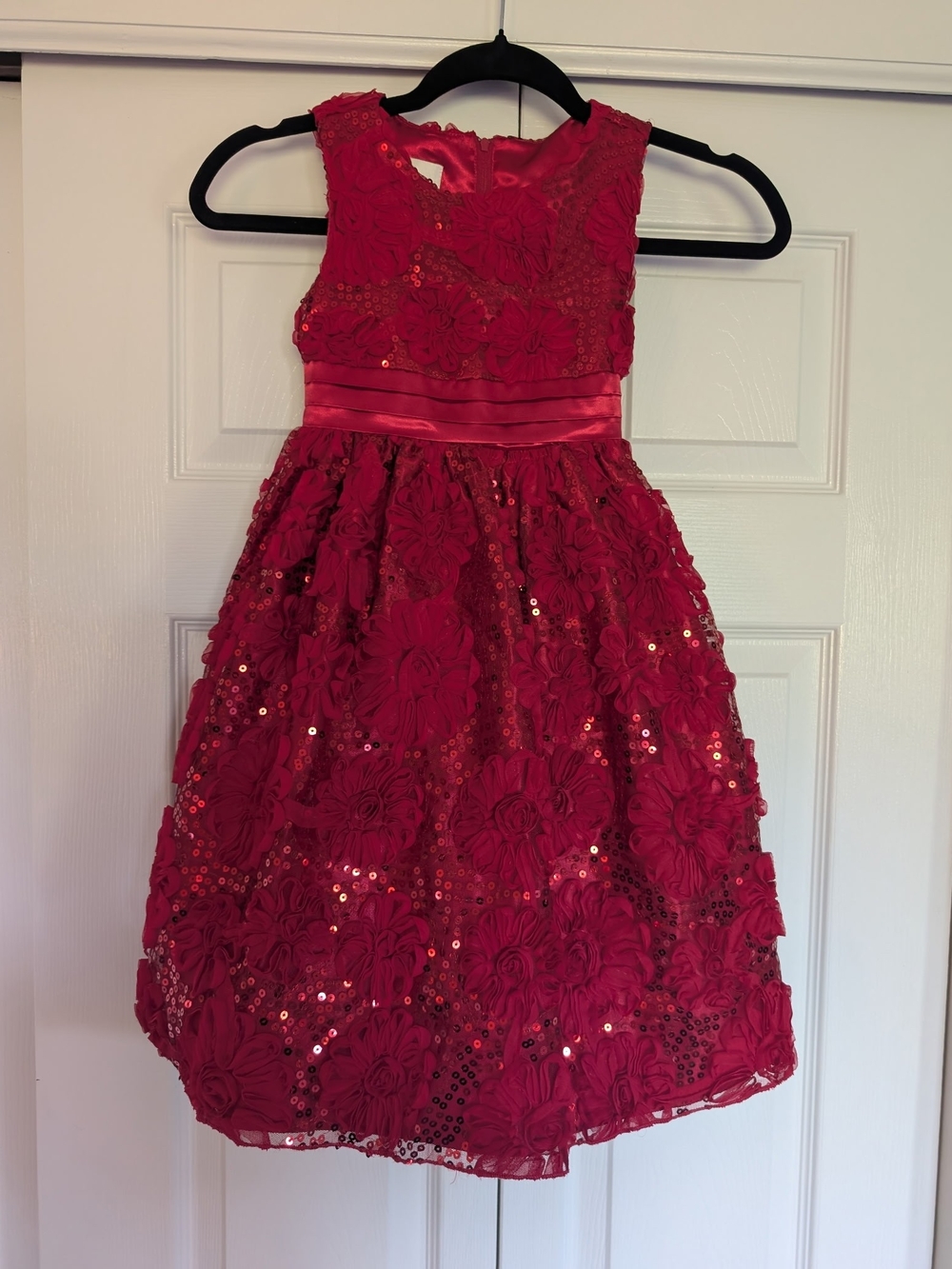 American Princess Red Floral Sequin Party Dress